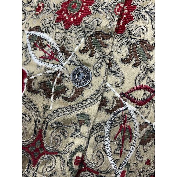 Laura Ashley Petite Women's Brocade Button Down Floral Tapestry Blazer Jacket PS - Picture 4 of 7